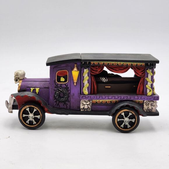 Department 56 Halloween Village Accessory Last Rites Ride Hearse 6001740 Box - Picture 3 of 16